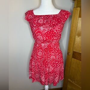 BeBop Red Bandana Print Mini Dress